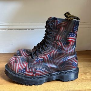 🇺🇸Dr. Martens RARE Vintage Made in England USA Flag BXB Steel Toe UNISEX UK8
